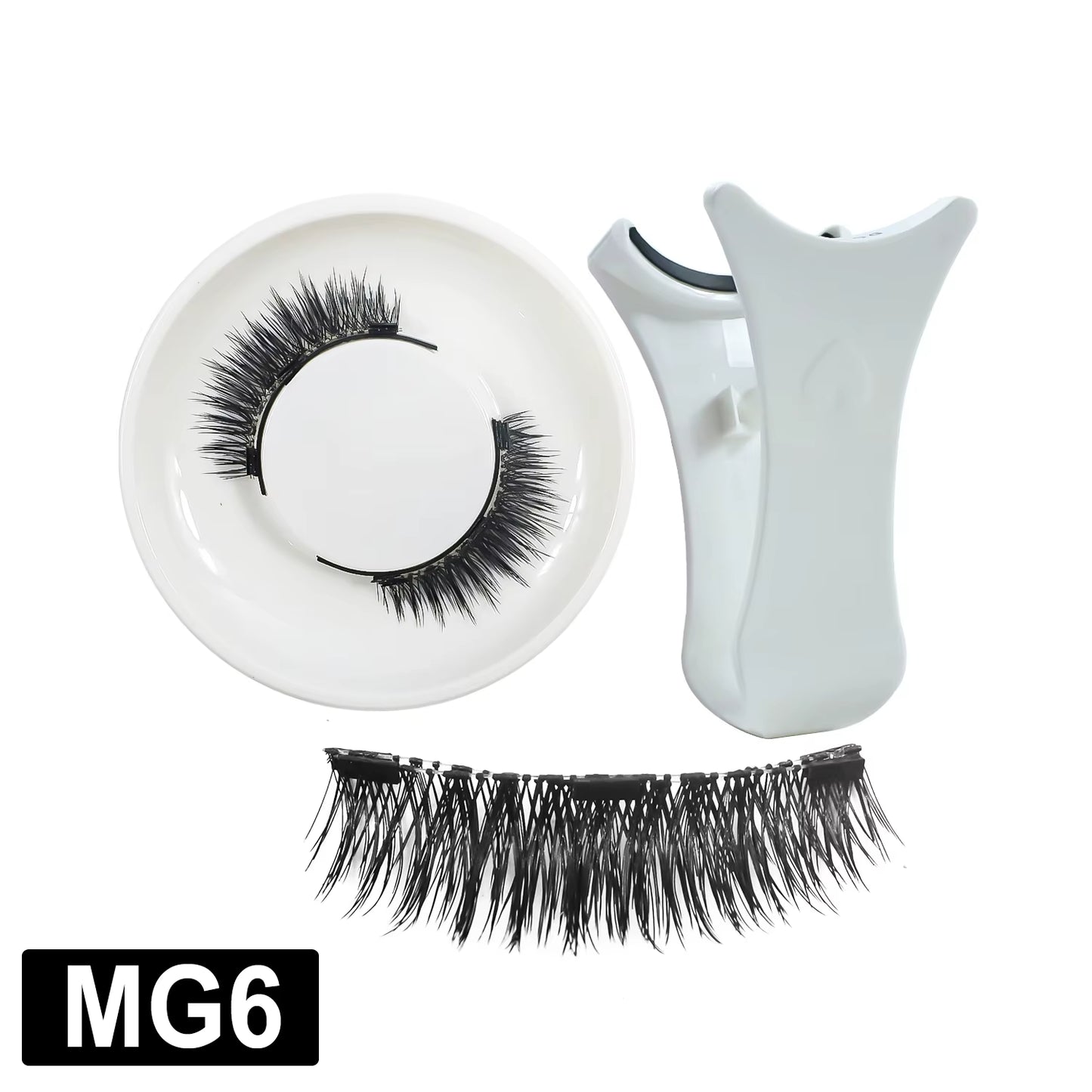 Magnetic Eyelashes with Applicator Reusable Natural Magnetic Lashes Kit No Glue Needed Soft Clear Band False Eyelashes