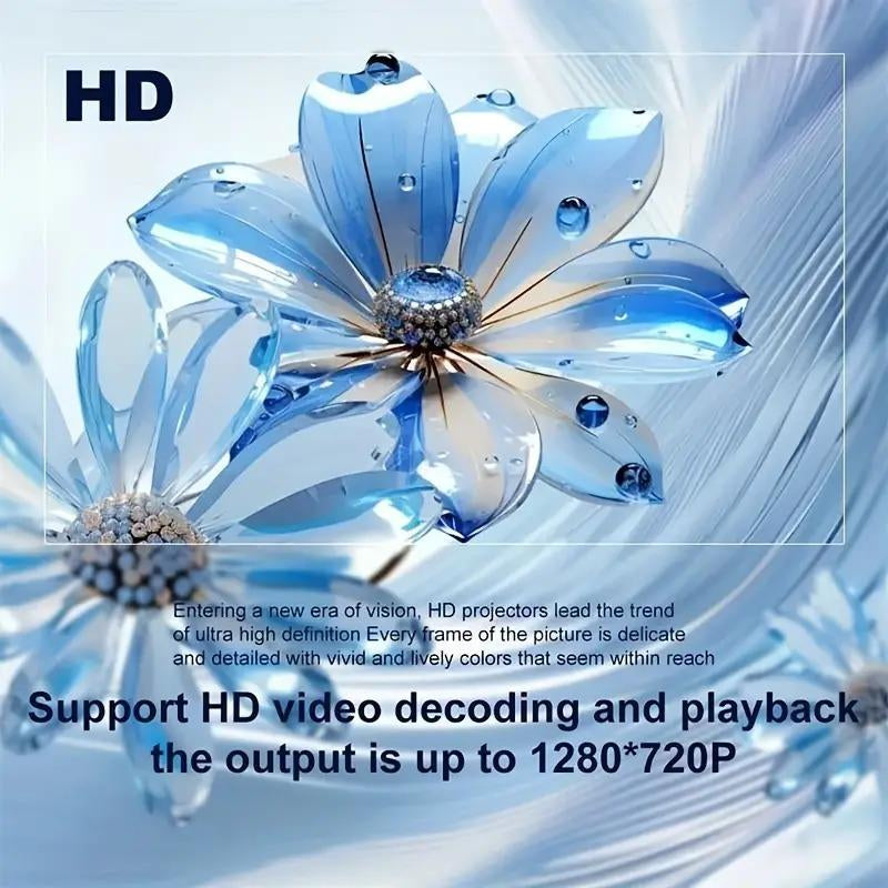 Upport 4K 1080P Home Theater Projector - 200ANSI, 130-Inch Screen, 180° Rotatable, Short-Throw Audio Crystal Portable Adjustable