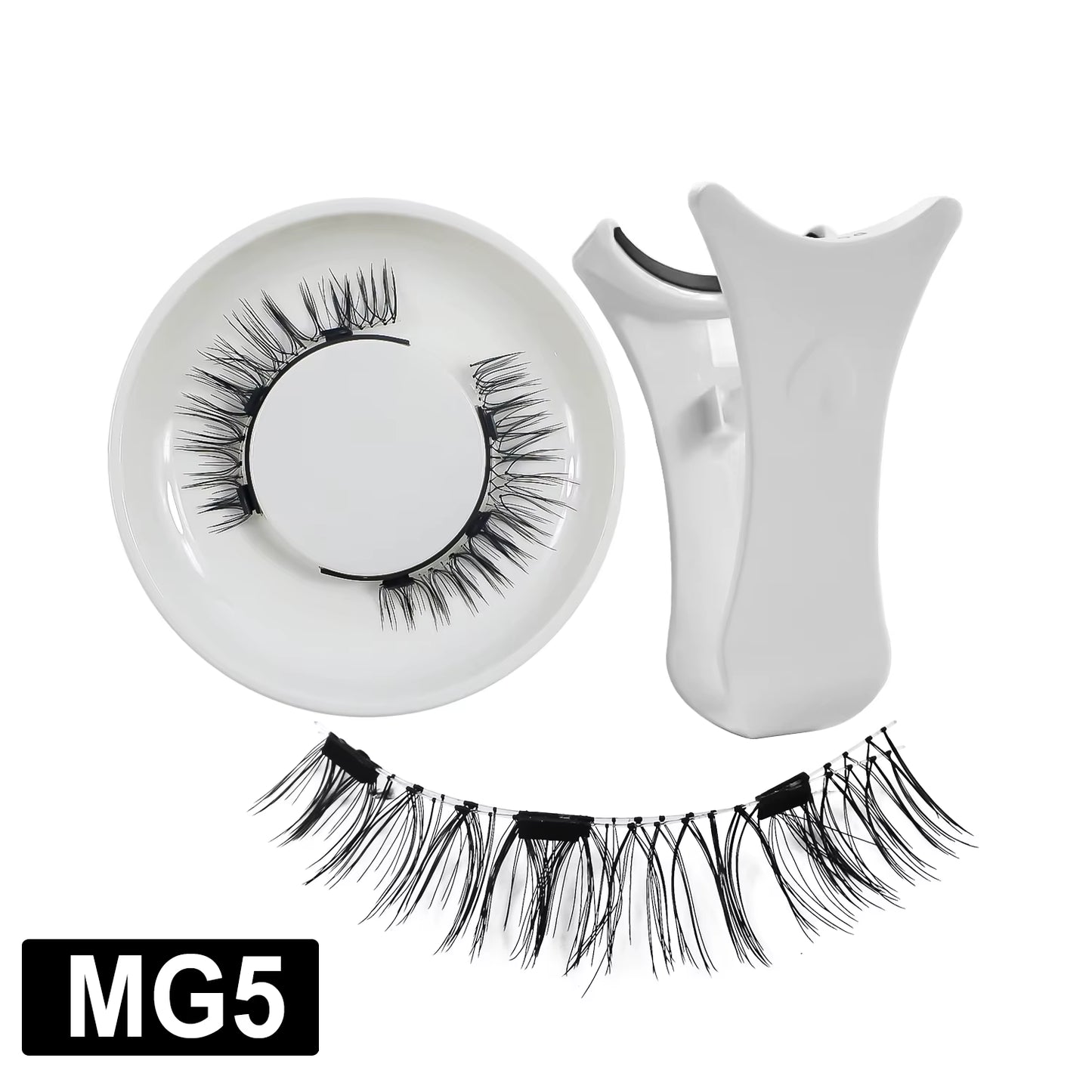 Magnetic Eyelashes with Applicator Reusable Natural Magnetic Lashes Kit No Glue Needed Soft Clear Band False Eyelashes