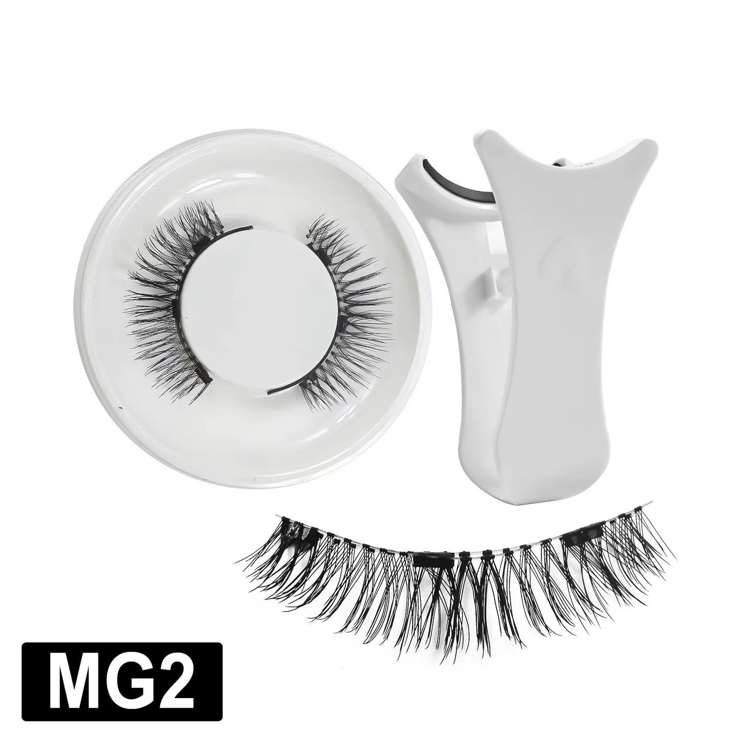 Magnetic Eyelashes with Applicator Reusable Natural Magnetic Lashes Kit No Glue Needed Soft Clear Band False Eyelashes