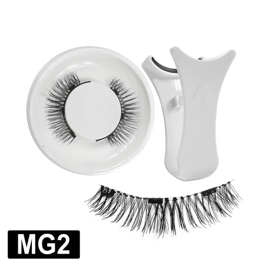 Magnetic Eyelashes with Applicator Reusable Natural Magnetic Lashes Kit No Glue Needed Soft Clear Band False Eyelashes